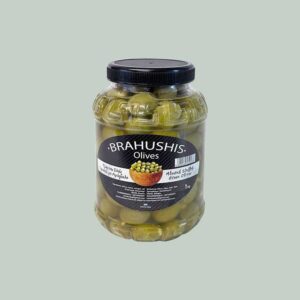 Ελιές πράσινες γεμιστές με αμύγδαλο 1kg